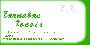 barnabas kocsis business card